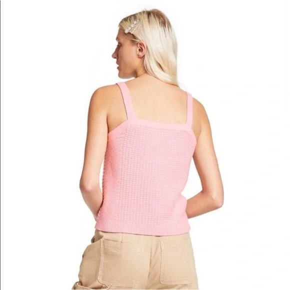 Sandy Liang x Target Sweetheart Neckline Waffle Knit Sweater Pullover Tank Top M - Picture 15 of 16